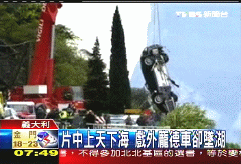 片中上天下海　戲外龐德車卻墜湖