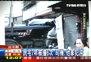 民宅7年被撞6次　司機：他家犯沖