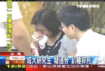 成大研究生疑過勞 趴睡猝死