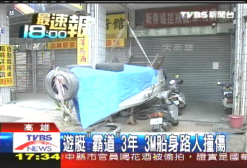遊艇「霸道」3年　3M船身路人撞傷