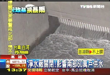 卡玫基颱／淨水廠關閉！　影響南部60萬戶供水