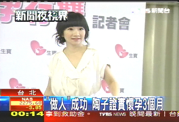 「做人」成功 陶子證實懷孕3個月