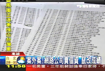 案外案！網路公司賣個資　竄改成績