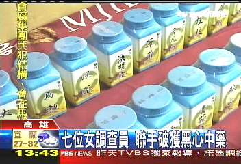 7位女調查員　聯手破獲黑心中藥