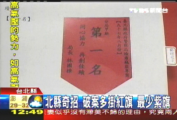 北縣奇招! 破案多掛紅旗、最少紫旗
