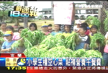 小學生種空心菜 貼補營養午餐費