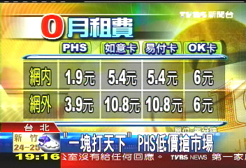 「一塊打天下」 PHS低價搶市場