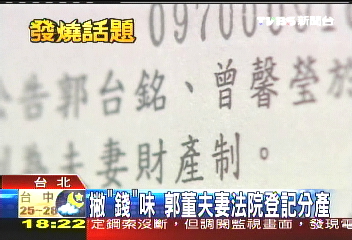 台銘聚焦/撇「錢」味 郭董夫妻法院登記分產