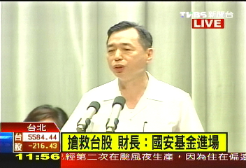 〈快訊〉搶救台股　財長：國安基金進場