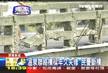 〈獨家〉溫泉聯絡橋樑年久失修 民憂斷橋