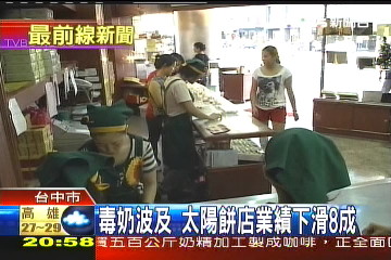 毒奶波及！　太陽餅店業績下滑8成