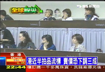 全球金融海嘯 港拍賣景氣低迷