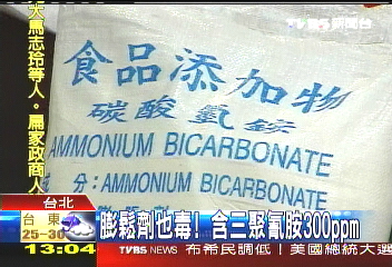 膨鬆劑也毒！　含三聚氰胺300ppm
