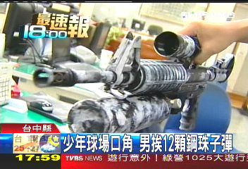 少年球場口角 男挨12顆鋼珠子彈