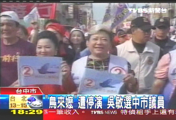 「鳥來嬤」遭停演 吳敏選中市議員