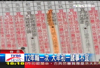 12年輪一次 大年初一諸事不宜