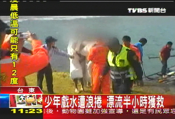 少年戲水遭浪捲 漂流半小時獲救