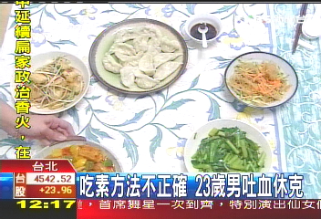 吃素方法不正確　23歲男吐血休克