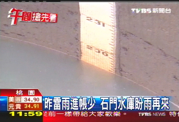 「驚蟄」下雷雨! 石門水庫稍解渴