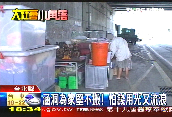 涵洞為家堅不搬! 怕錢用光又流浪