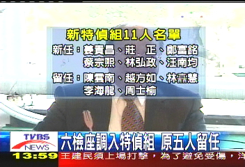 特偵組名單出爐 6新人下週報到
