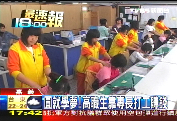 圓就學夢！　高職生靠專長打工賺錢