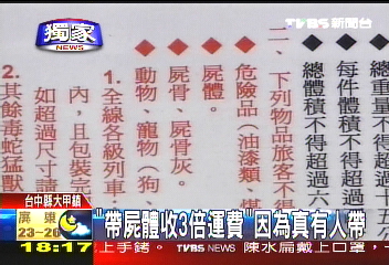 〈獨家〉「屍體禁上火車」 車站公告嚇到人