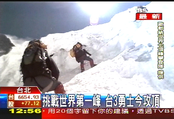 挑戰世界高峰 台3勇士12:36攻頂