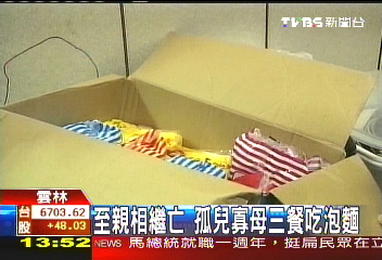 至親相繼亡孤兒寡母三餐吃泡麵，救助方式？