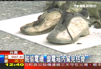 賊偷電纜　變電箱內驚見枯骨