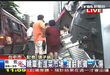 車遭追撞衝進市場 撞倒拔髮攤商