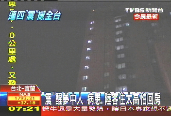 「震」醒夢中人 高樓民眾奪門而出