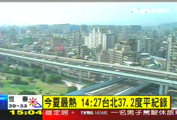 〈快訊〉今夏最熱　14：27台北37.2度平紀錄