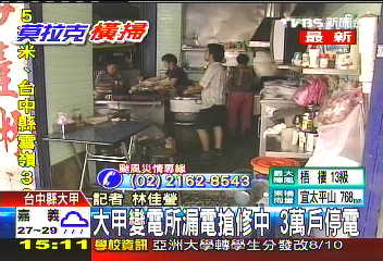 莫拉克／天外鐵片擊中大甲變電所　3萬戶停電