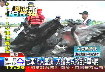 7車15人墜溪 大搜索只找到4車4屍