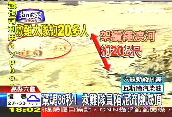 〈獨家〉驚魂36秒! 救難隊員陷泥流險滅頂