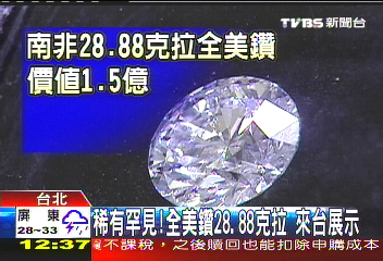 稀有罕見! 全美鑽28.88克拉來台展示
