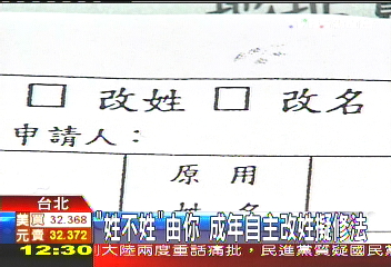 「姓不姓」由你　成年自主改姓擬修法