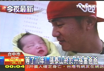 中華職棒/等了10年! 張泰山終於升格當爸爸
