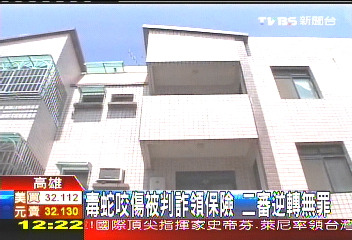 毒蛇咬傷被判詐領保險　二審逆轉無罪