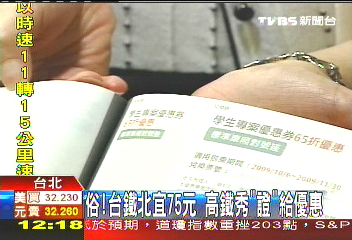俗！台鐵北宜75元　高鐵秀「證」65折