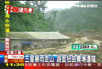 芭瑪颱風／三星暴雨走山　路面扭曲、農場遭噬