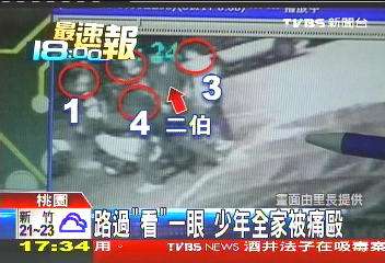 路過「看」一眼 少年全家被痛毆