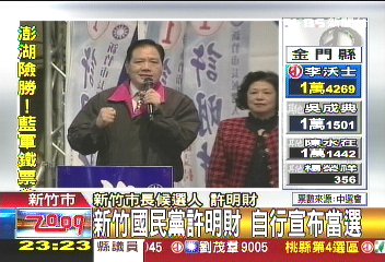 新竹國民黨許明財 自行宣布當選