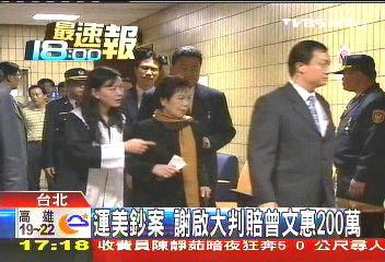 運美鈔案 謝啟大判賠曾文惠200萬