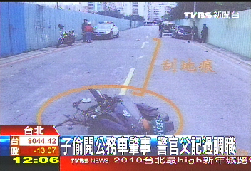 子偷開偵防車肇事　警官父記過調職