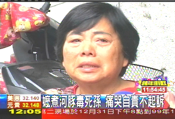 嬤煮河豚毒死孫　痛哭自責不起訴