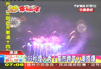 199秒煙火秀！　高市跨年人潮擠爆