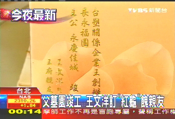 父墓園竣工　王文洋訂「紅龜」餽親友
