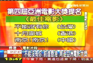 「不能沒有你」前進香港 角逐亞洲電影大獎